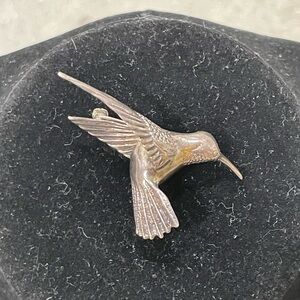 Vintage Sterling Silver Hummingbird Pin Brooch MCM 70s Small